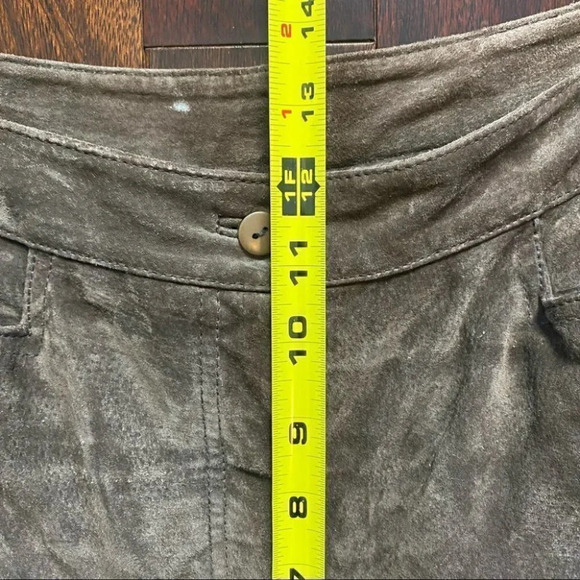 Vintage Suede Leather Pants High Waisted Straight Leg  Chocolate Brown Size 10 - Picture 11 of 16
